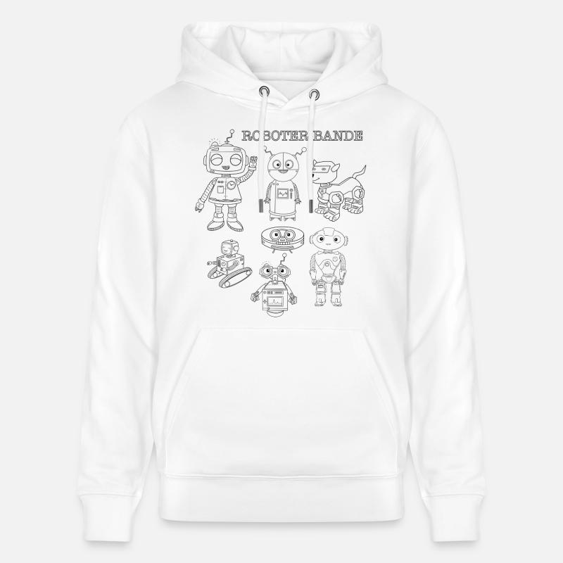 Plus de robots, plus de plaisir - Sweat à capuche bio CRUISER Stanley/Stella Unisexe - blanc