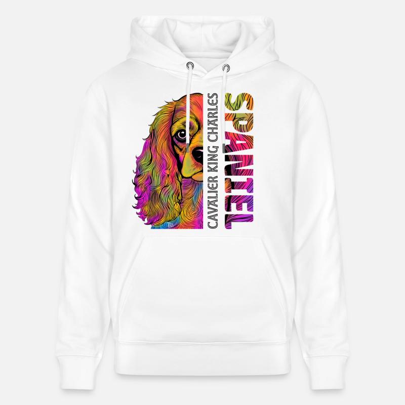 Cavalier King Charles Spaniel - Sweat à capuche bio CRUISER Stanley/Stella Unisexe - blanc