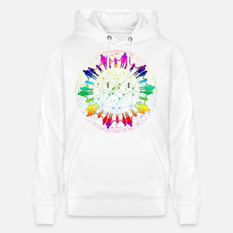 Rainbow Net de la communauté - Sweat à capuche bio CRUISER Stanley/Stella Unisexe - blanc