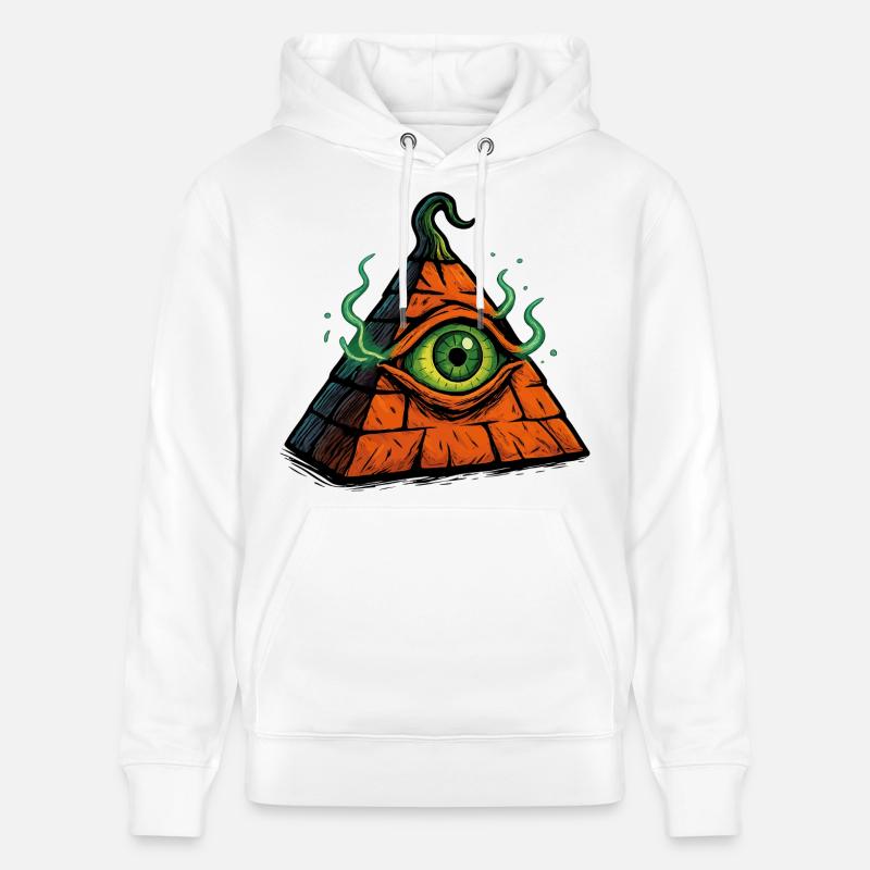 Pyramide d’Halloween – L’œil de la terreur - Sweat à capuche bio CRUISER Stanley/Stella Unisexe - blanc