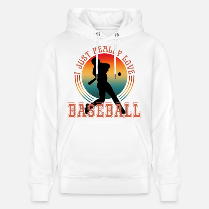 J’ADORE VRAIMENT LE BASEBALL - Sweat à capuche bio CRUISER Stanley/Stella Unisexe - blanc