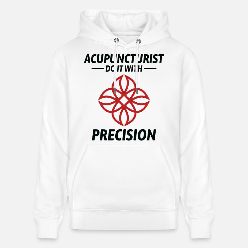 Acupuncteurs Faites-le avec Precision Professional - Sweat à capuche bio CRUISER Stanley/Stella Unisexe - blanc