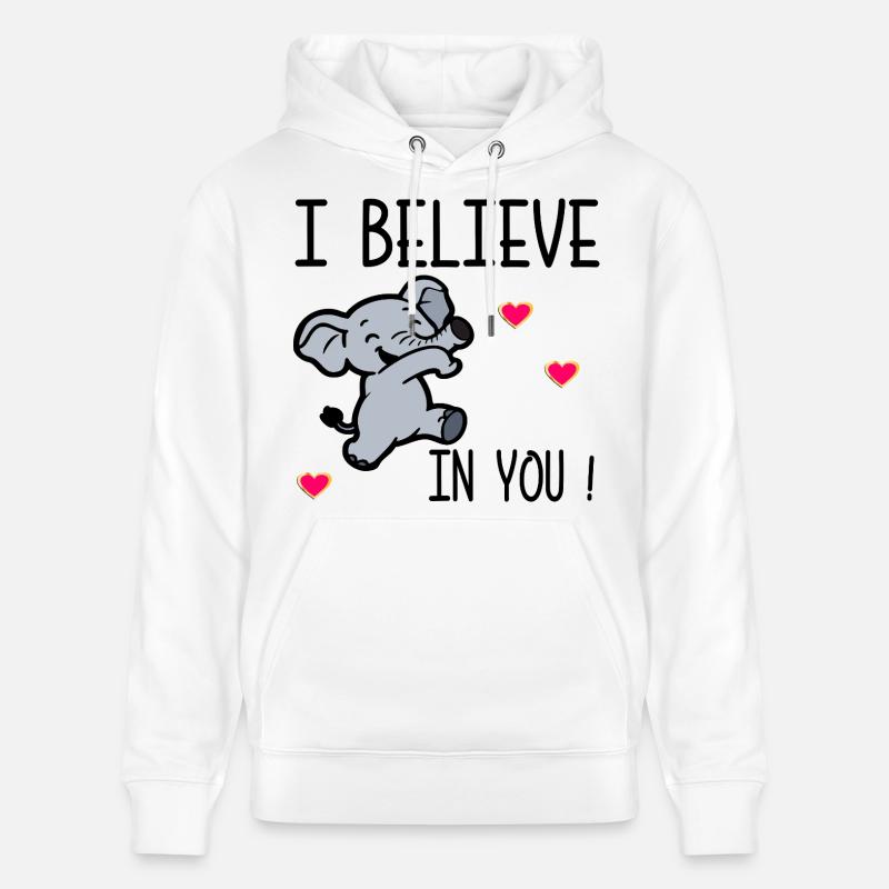 Motivation - Je crois en toi - Sweat à capuche bio CRUISER Stanley/Stella Unisexe - blanc
