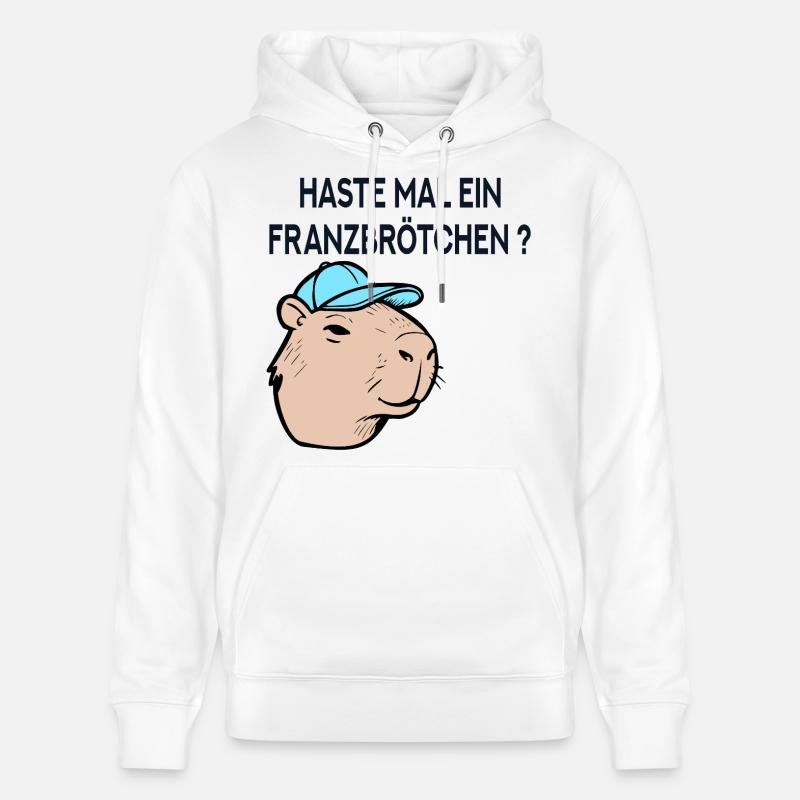 Franzbrötchen Hambourg Capybara - Sweat à capuche bio CRUISER Stanley/Stella Unisexe - blanc