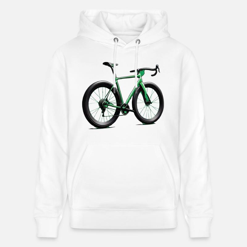 Vélo de route style néon vert - Sweat à capuche bio CRUISER Stanley/Stella Unisexe - blanc