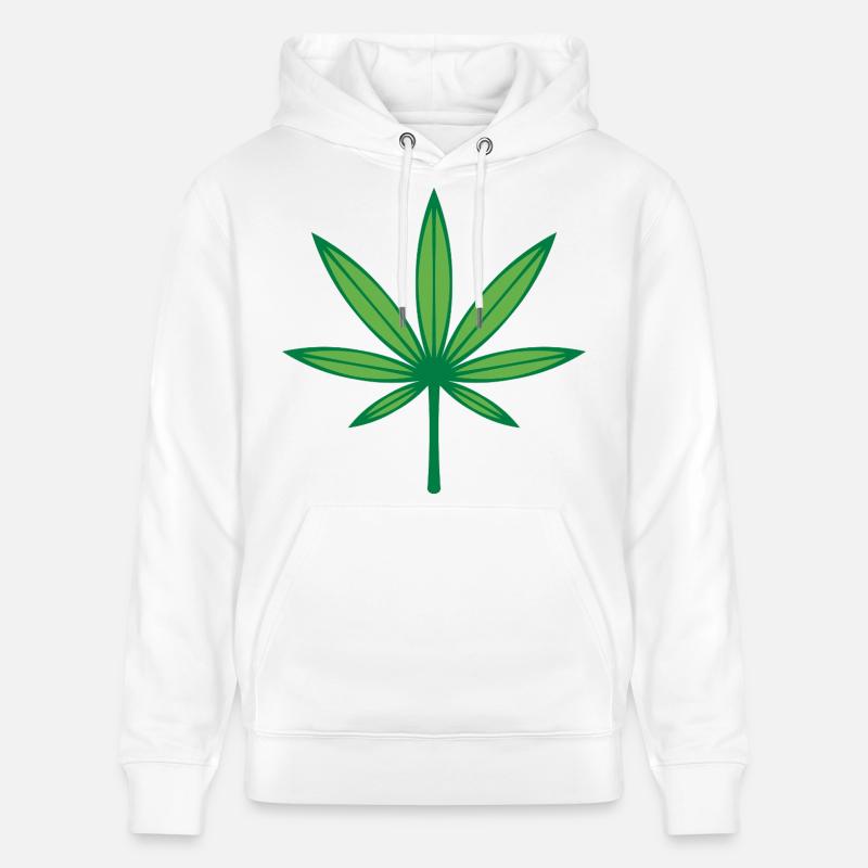 Cannabis / Marijuana / Chanvre (Contour / 2C Vert) - Sweat à capuche bio CRUISER Stanley/Stella Unisexe - blanc