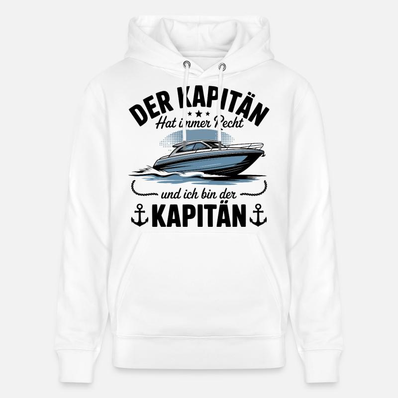 Capitaine de bateau, permis de bateau - Sweat à capuche bio CRUISER Stanley/Stella Unisexe - blanc