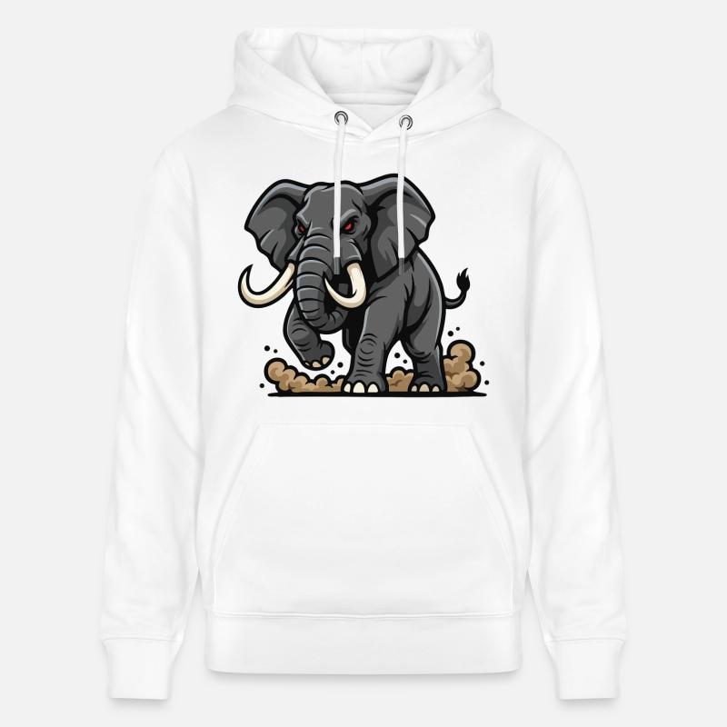 Wild Elephant Charge Maskottchen Elefanten Power - Stanley/Stella Unisex Bio-Hoodie CRUISER  - Weiß
