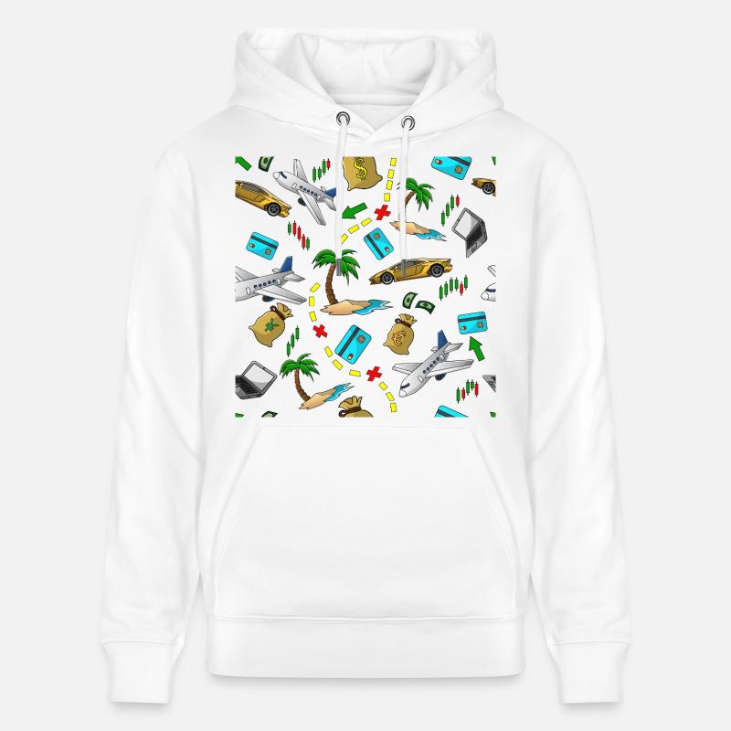 Schéma d’argent de voyage - Sweat à capuche bio CRUISER Stanley/Stella Unisexe - blanc