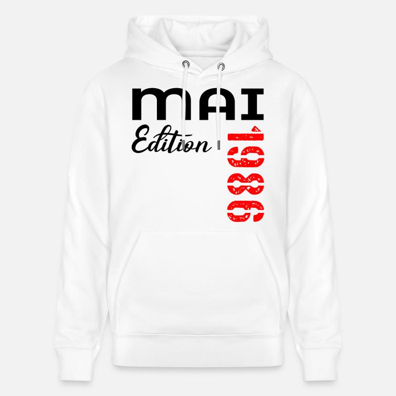 41e anniversaire mai 1986 - Sweat à capuche bio CRUISER Stanley/Stella Unisexe - blanc