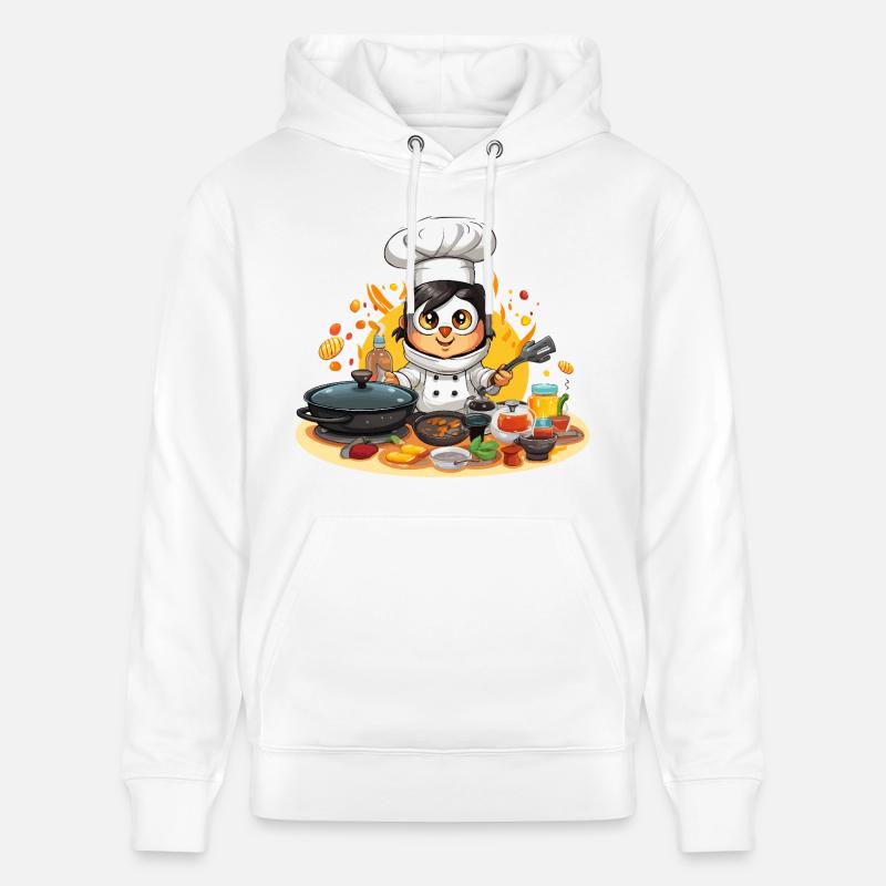 Chef Chef Cuisinier Pingouin - Sweat à capuche bio CRUISER Stanley/Stella Unisexe - blanc