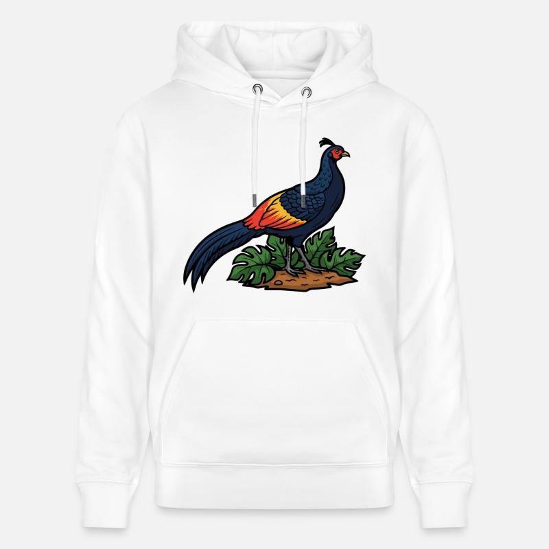 Faisan de Colchide Majestueux Nature Sauvage - Sweat à capuche bio CRUISER Stanley/Stella Unisexe - blanc