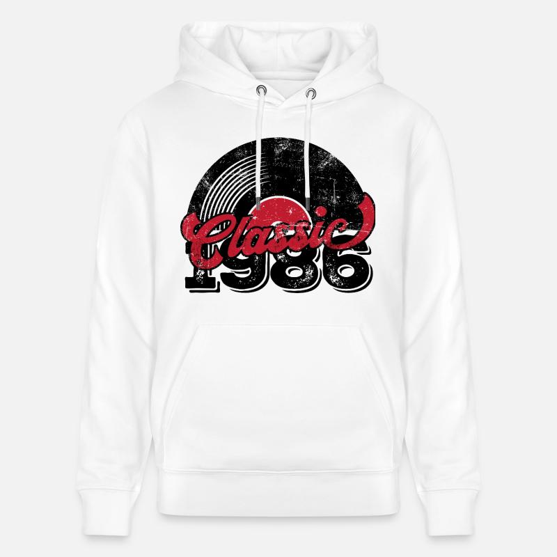 Millésime 1986 - Sweat à capuche bio CRUISER Stanley/Stella Unisexe - blanc