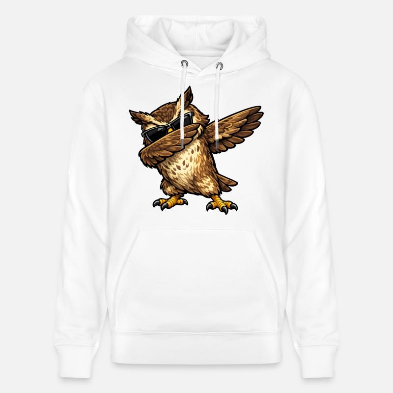 Chouette grand-duc - Sweat à capuche bio CRUISER Stanley/Stella Unisexe - blanc