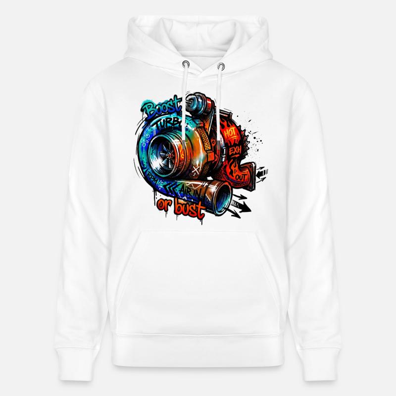 Turbo-Boost oder Bust - Stanley/Stella Unisex Bio-Hoodie CRUISER  - Weiß