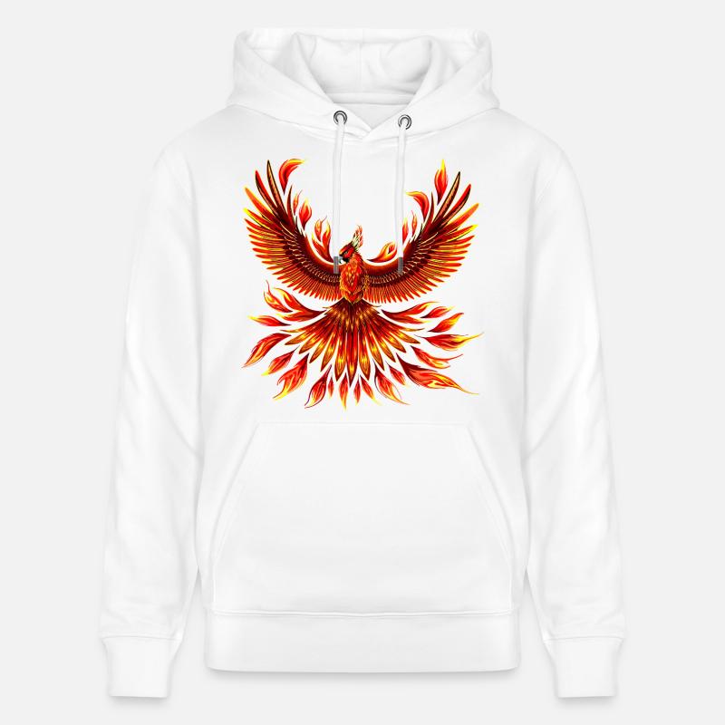 Oiseau de Feu Phénix - Sweat à capuche bio CRUISER Stanley/Stella Unisexe - blanc