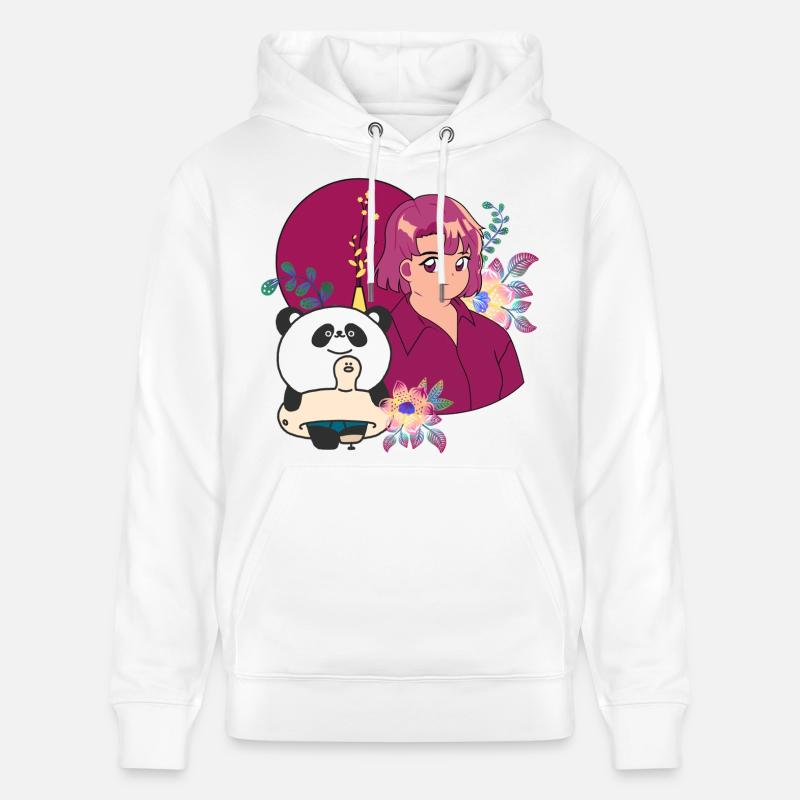 Kawaii Panda & Prothèse d’été - Sweat à capuche bio CRUISER Stanley/Stella Unisexe - blanc