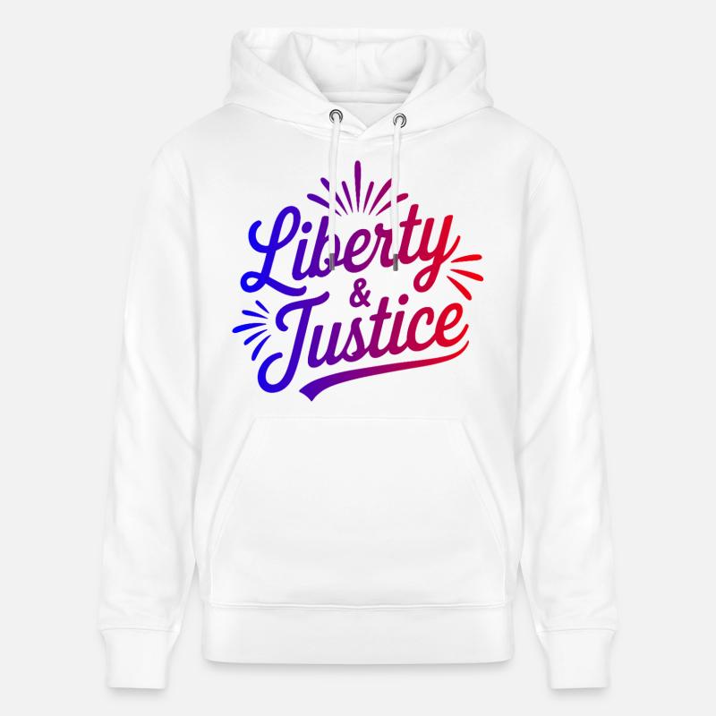 Liberté & Justice Imprimé - Sweat à capuche bio CRUISER Stanley/Stella Unisexe - blanc