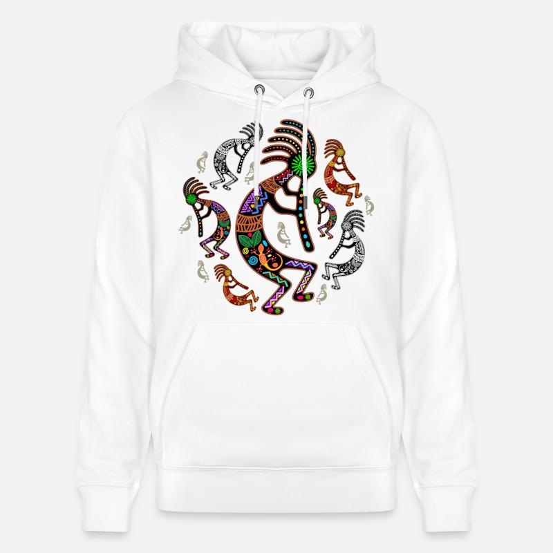 Kokopelli-Regenbogenfarben - Stanley/Stella Unisex Bio-Hoodie CRUISER  - Weiß