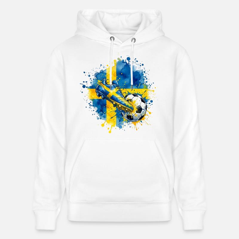 Football - Équipe de Suède - Sweat à capuche bio CRUISER Stanley/Stella Unisexe - blanc