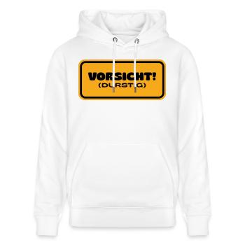 Vorsicht! Durstig - Stanley/Stella Unisex Bio-Hoodie CRUISER  - Weiß - Vorne - Alina (178cm) & Michal (187cm)