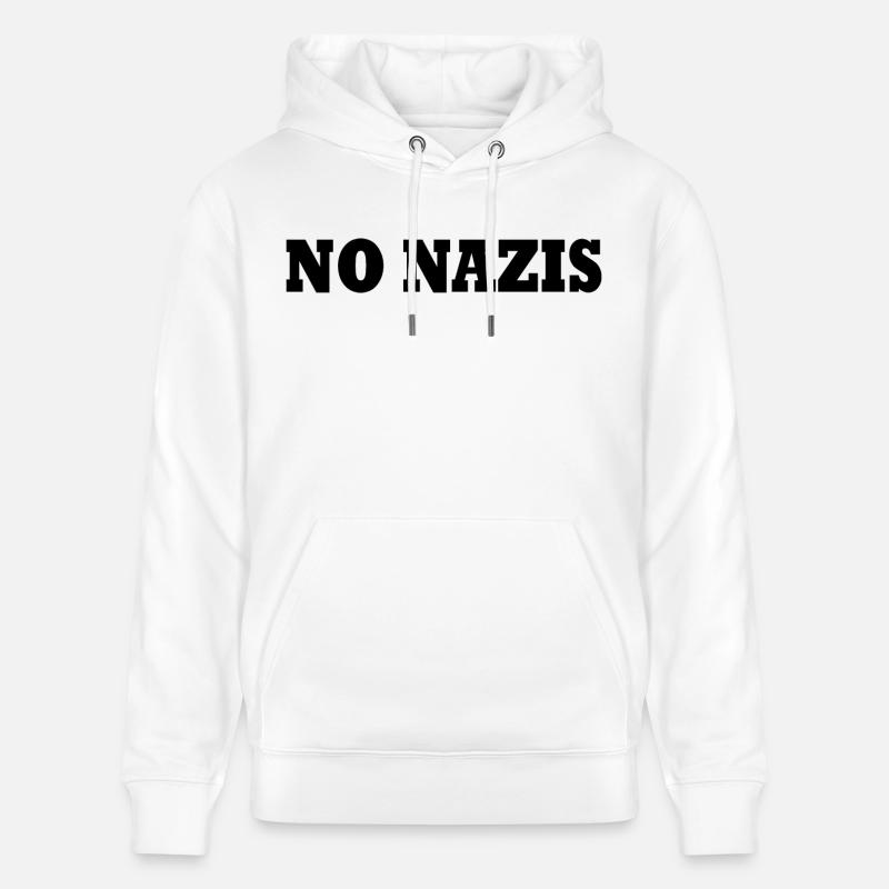 Pas de nazis - Sweat à capuche bio CRUISER Stanley/Stella Unisexe - blanc