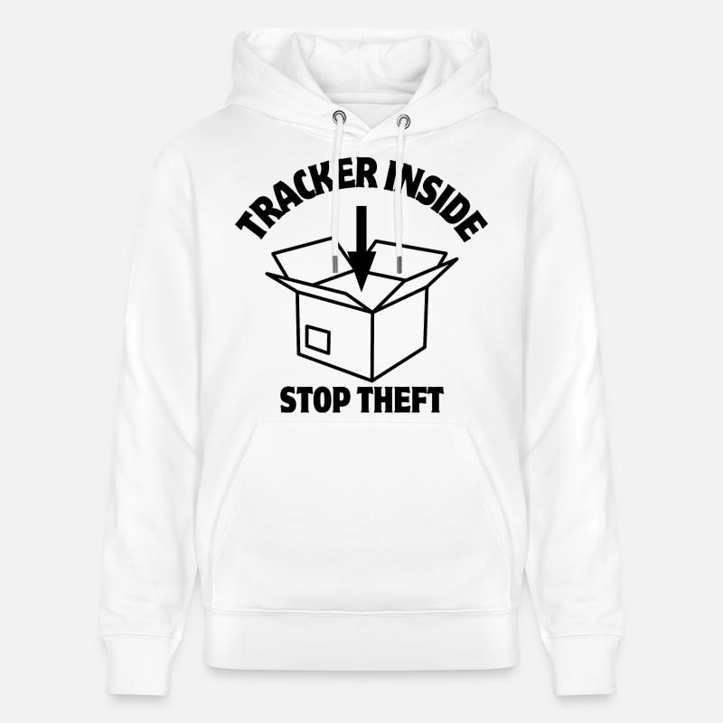 Security, Parcel Lock, Inside Tracker - Stanley/Stella CRUISER Unisex Organic Hoodie - white