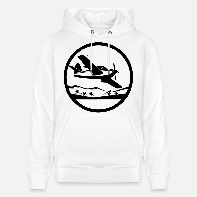Graphisme d’avion - Sweat à capuche bio CRUISER Stanley/Stella Unisexe - blanc