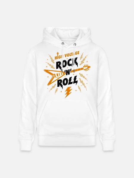 Hochspannungs-Rock'n'Roll-Gitarre - Stanley/Stella Unisex Bio-Hoodie CRUISER  - Weiß