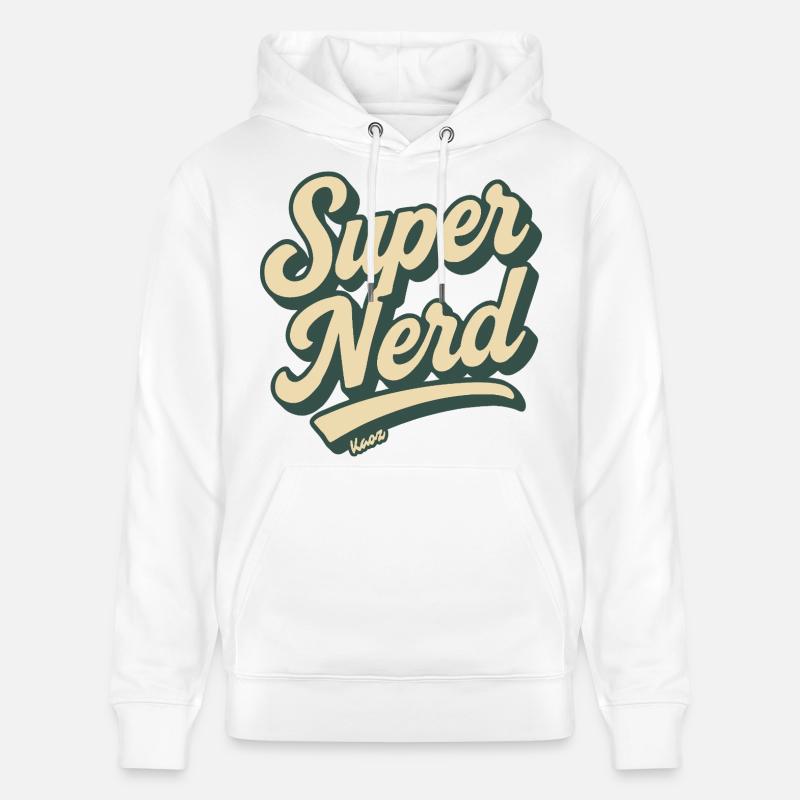 Super Nerd Retro Script - Sweat à capuche bio CRUISER Stanley/Stella Unisexe - blanc