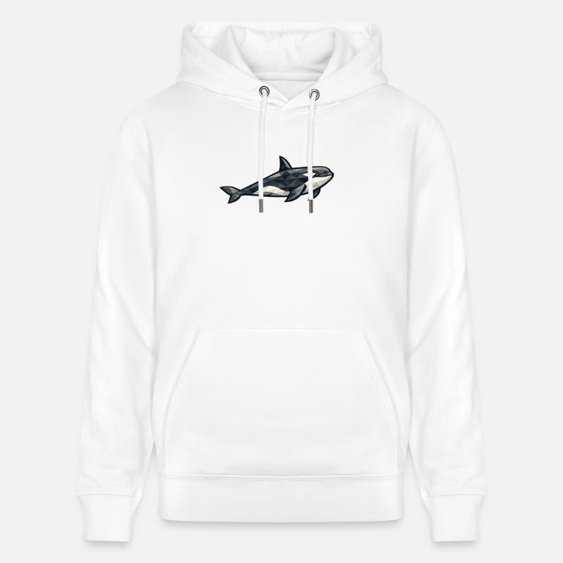 Aarluk - Low poly - Orca - Sweat à capuche bio CRUISER Stanley/Stella Unisexe - blanc