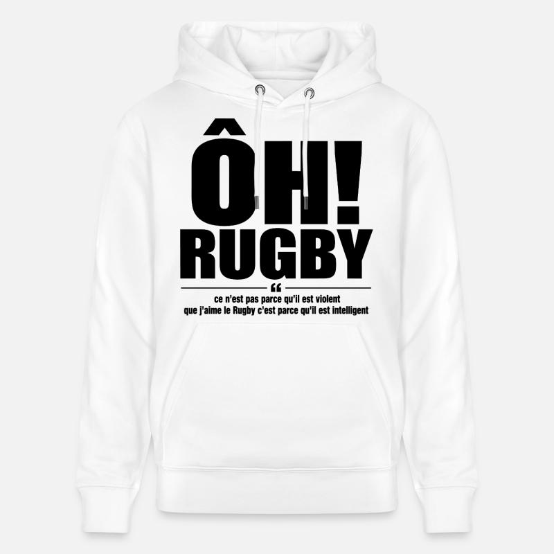 rugby intelligent 2026 - Sweat à capuche bio CRUISER Stanley/Stella Unisexe - blanc