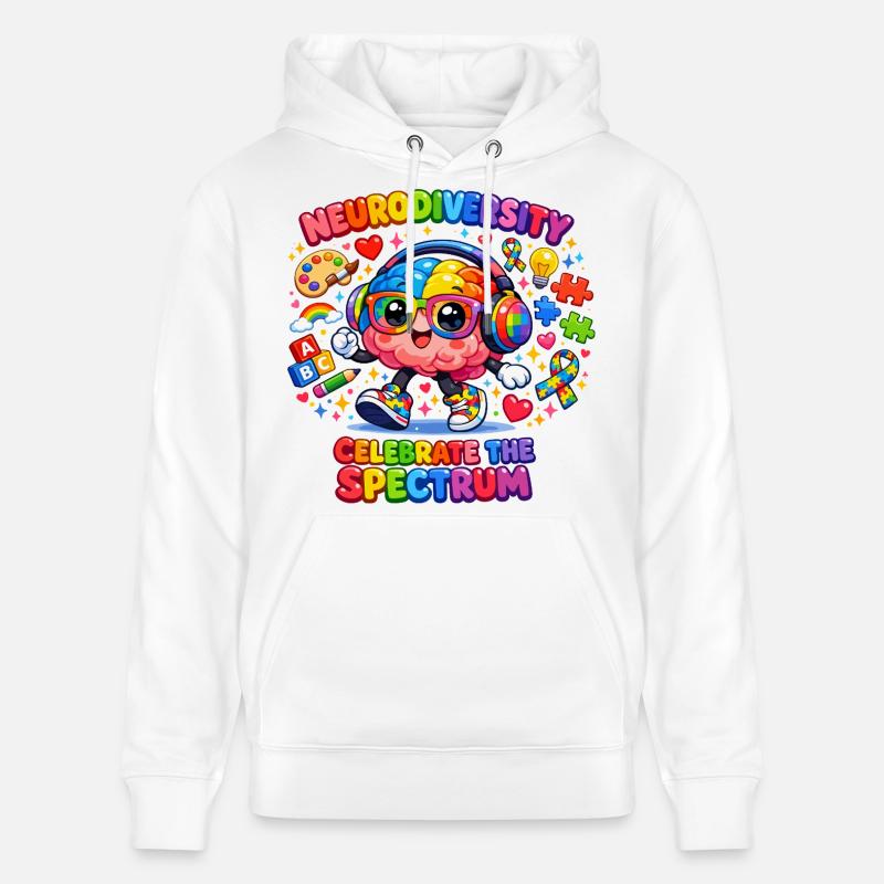 Neurodiversité Autisme Étoiles Enfant - Sweat à capuche bio CRUISER Stanley/Stella Unisexe - blanc
