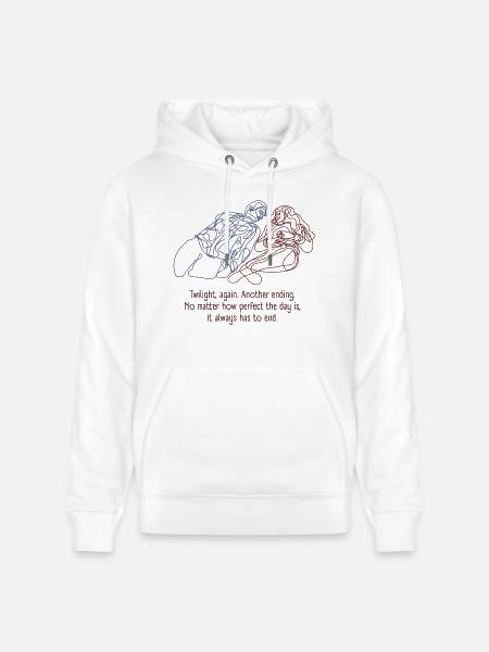 Vampire Line-Art Design mit Quote - Stanley/Stella CRUISER Unisex Organic Hoodie - white