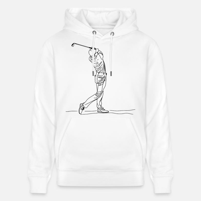 Golf Boy One Line Drawing - Stanley/Stella Unisex Bio-Hoodie CRUISER - Weiß