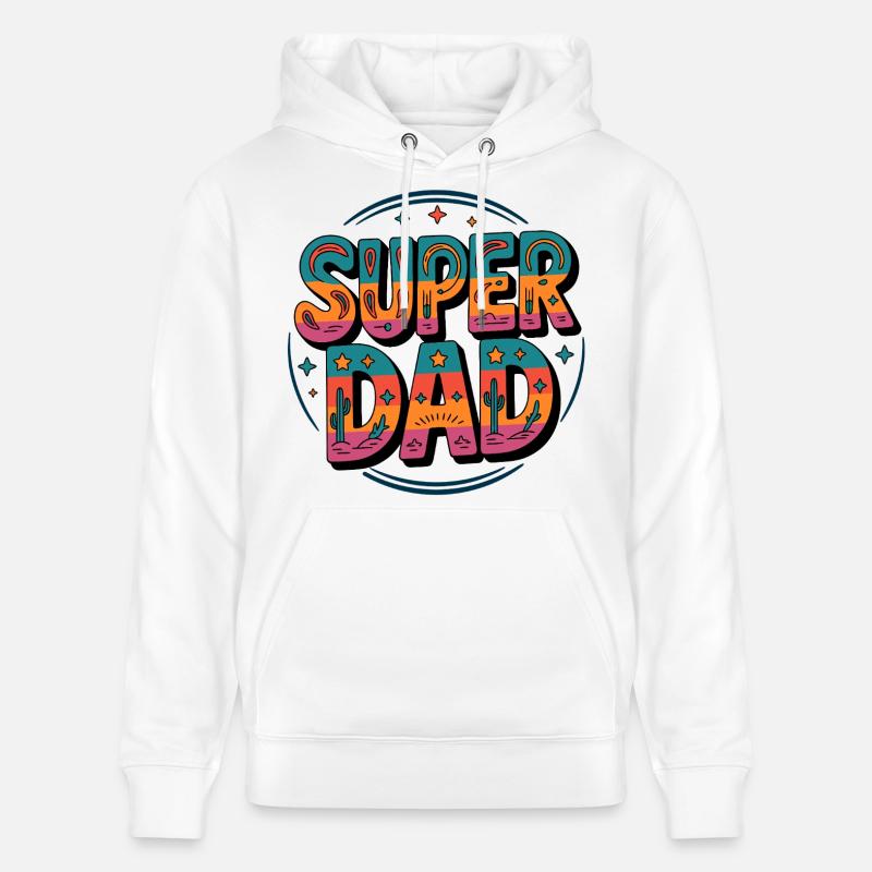 Super Papa Super Dad - Sweat à capuche bio CRUISER Stanley/Stella Unisexe - blanc