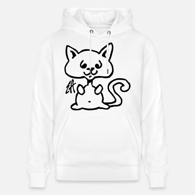 Chat - Sweat à capuche bio CRUISER Stanley/Stella Unisexe - blanc