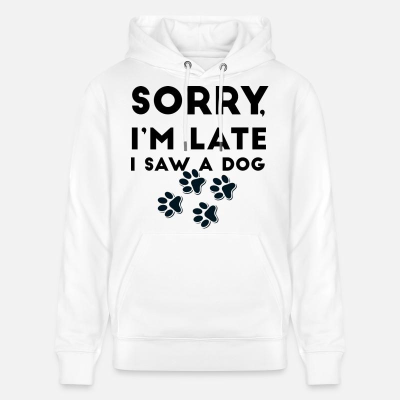 Pawprint Quartet Outline - Stanley/Stella CRUISER Unisex Organic Hoodie - white