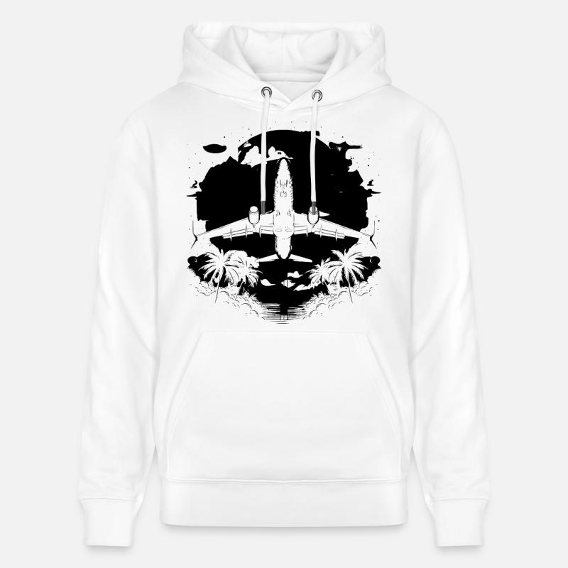 Graphisme d’avion - Sweat à capuche bio CRUISER Stanley/Stella Unisexe - blanc