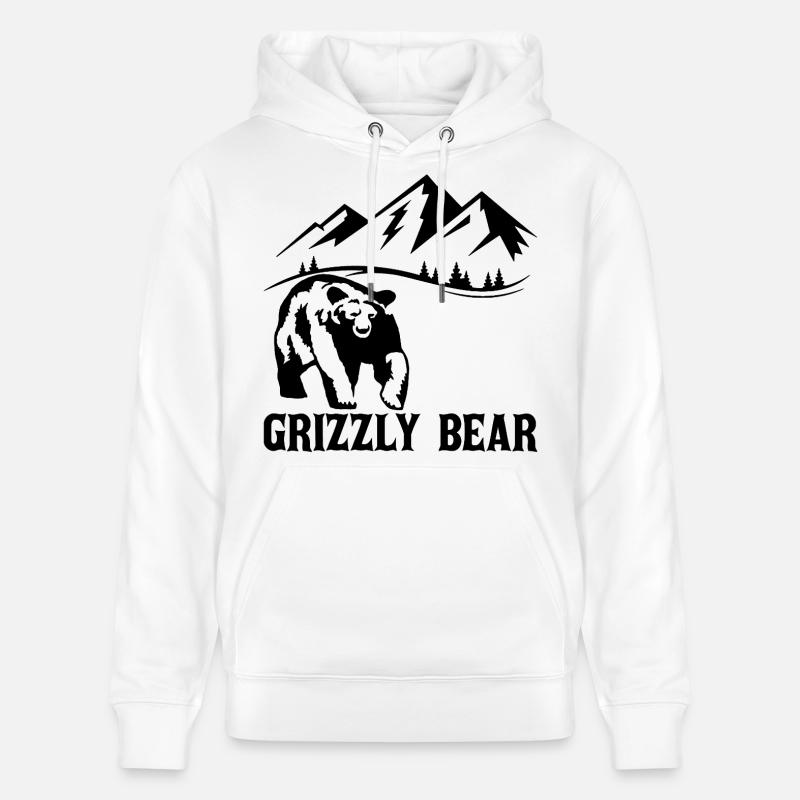 Randonnée avec un ours (noir) - Sweat à capuche bio CRUISER Stanley/Stella Unisexe - blanc