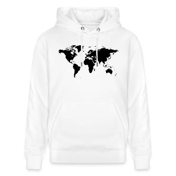 carte du monde - Sweat à capuche bio CRUISER Stanley/Stella Unisexe - blanc - Devant - Alina (178cm) & Michal (187cm)