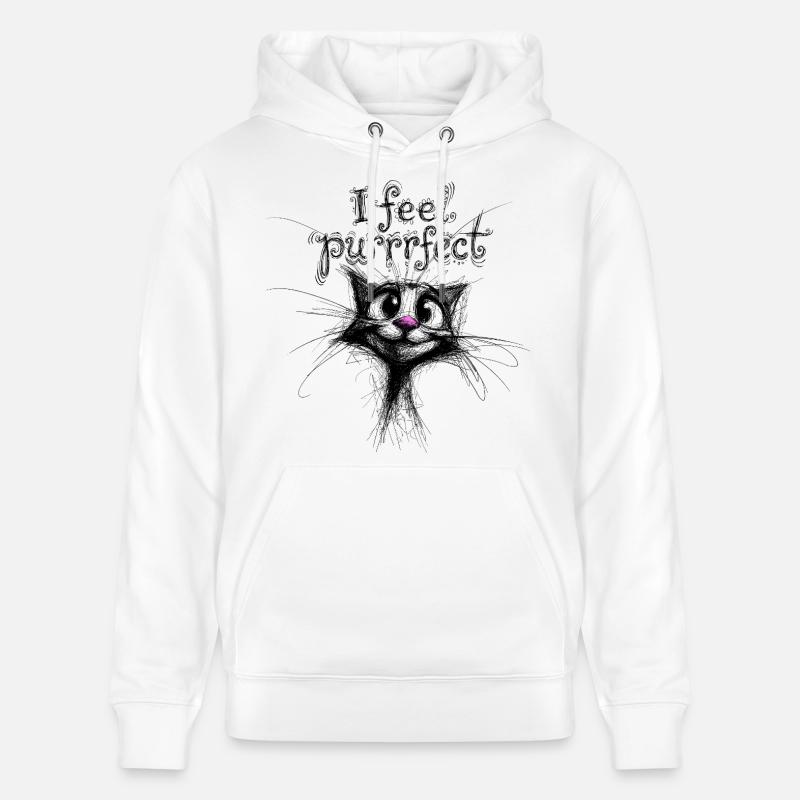 Je me sens parfaite – chat mignon - Sweat à capuche bio CRUISER Stanley/Stella Unisexe - blanc