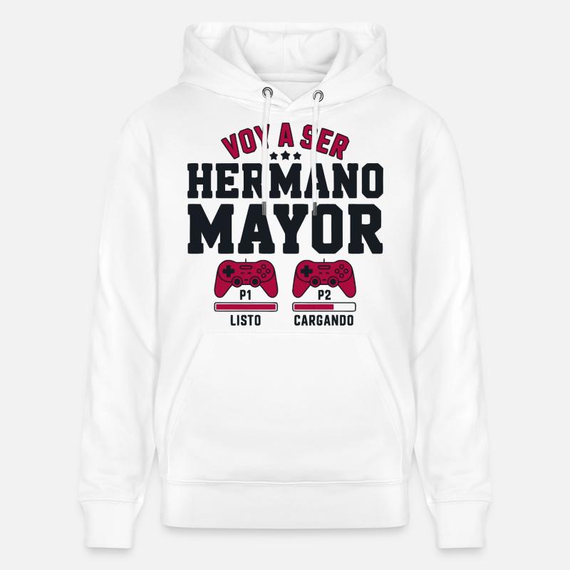 Ich werde ein großer Bruder sein - Stanley/Stella Unisex Bio-Hoodie CRUISER  - Weiß