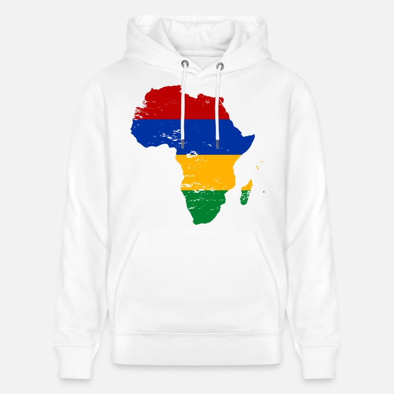 Drapeau Maurice Afrique - Sweat à capuche bio CRUISER Stanley/Stella Unisexe - blanc