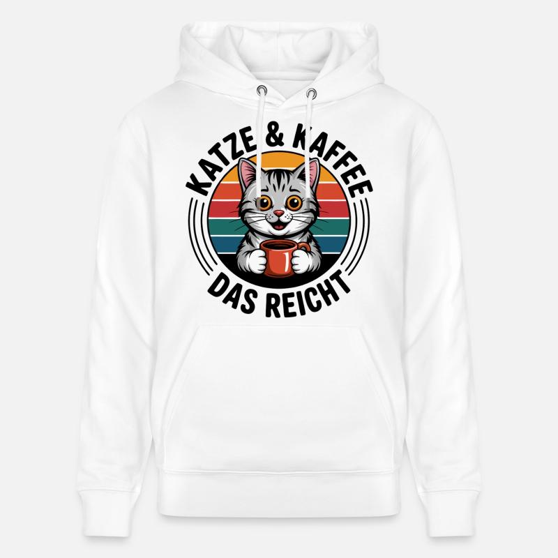 Café Gueule de bois Cercle rétro - Sweat à capuche bio CRUISER Stanley/Stella Unisexe - blanc