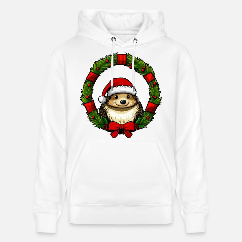 Hérisson de Noël - Sweat à capuche bio CRUISER Stanley/Stella Unisexe - blanc