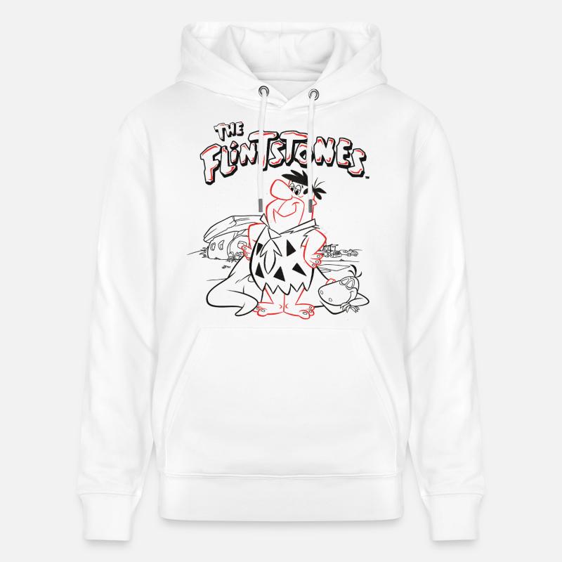 Pierrafeu Fred Avec Dino - Sweat à capuche bio CRUISER Stanley/Stella Unisexe - blanc