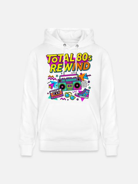 Total 80s Rewind - Stanley/Stella Unisex Bio-Hoodie CRUISER  - Weiß