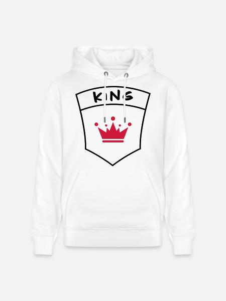 King on breast pocket - Stanley/Stella CRUISER Unisex Organic Hoodie - white