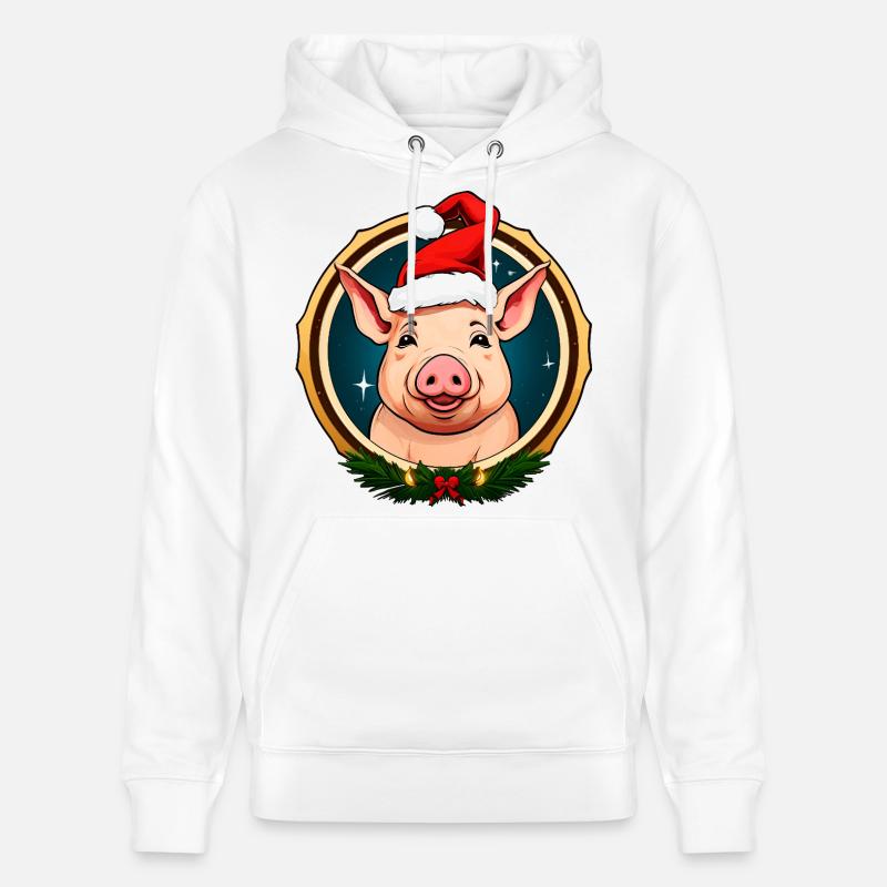 Cochons de Noël - Sweat à capuche bio CRUISER Stanley/Stella Unisexe - blanc